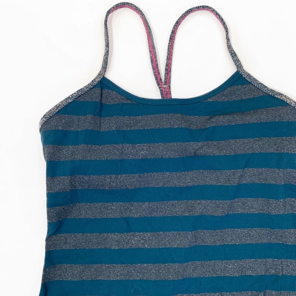 SOLD Lululemon Teal Stripe Print Spaghetti - Picture 2 of 5